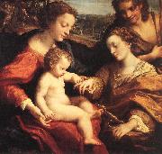 CORNELISZ VAN OOSTSANEN, Jacob The Mystic Marriage of St Catherine dfg oil